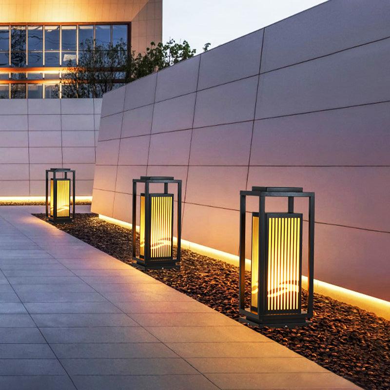 Square Cage Outdoor Light Alabaster Lighting Fixture