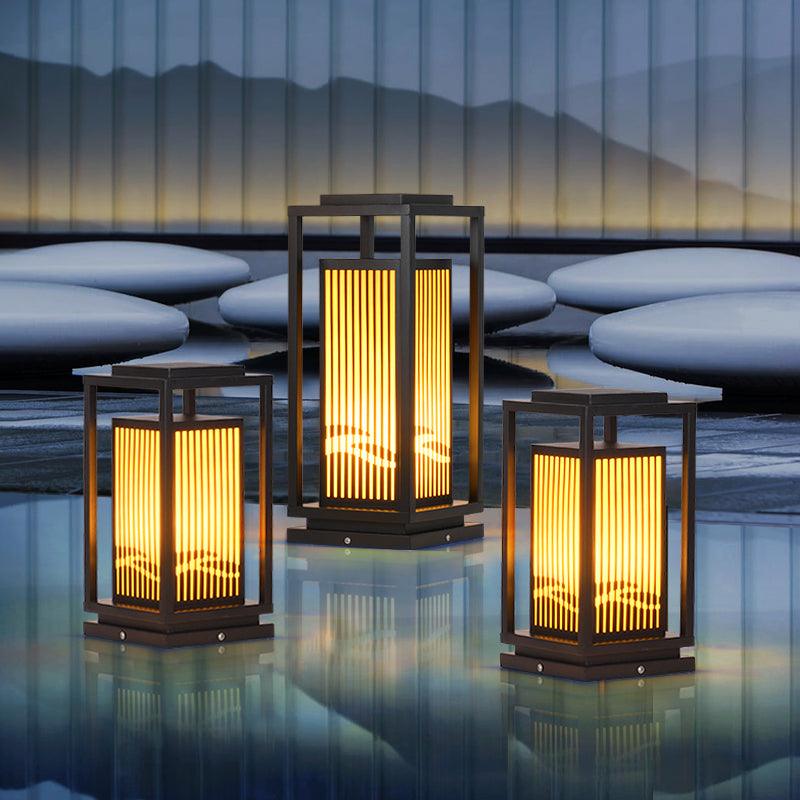 Square Cage Outdoor Light Alabaster Lighting Fixture