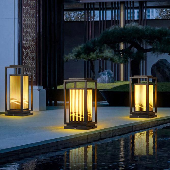 Square Cage Outdoor Light Alabaster Lighting Fixture