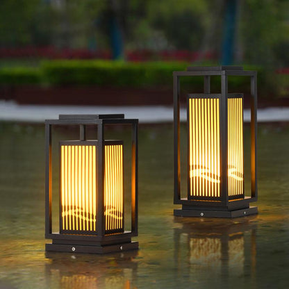 Square Cage Outdoor Light Alabaster Lighting Fixture