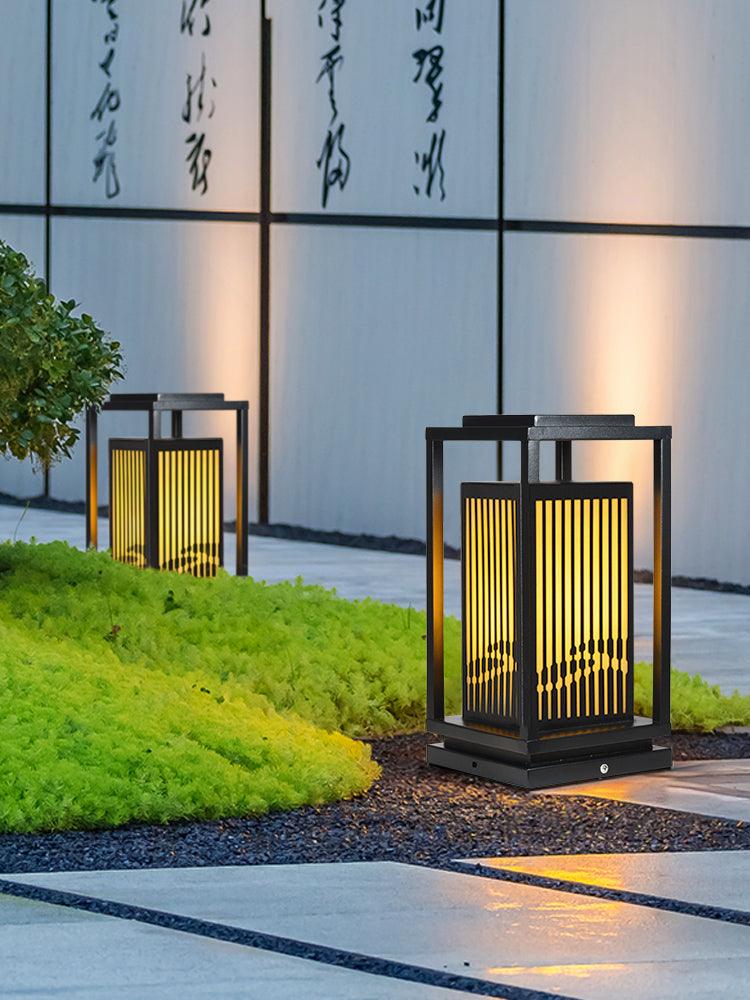 Square Cage Outdoor Light Alabaster Lighting Fixture