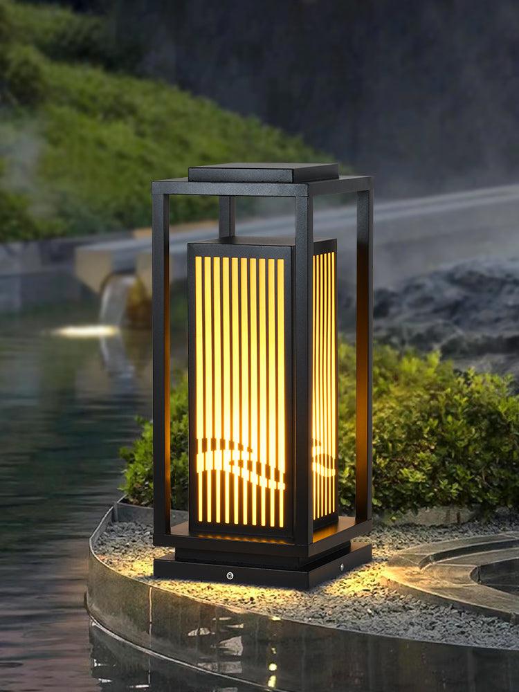 Square Cage Outdoor Light Alabaster Lighting Fixture