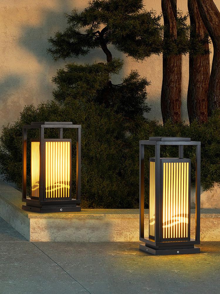 Square Cage Outdoor Light Alabaster Lighting Fixture