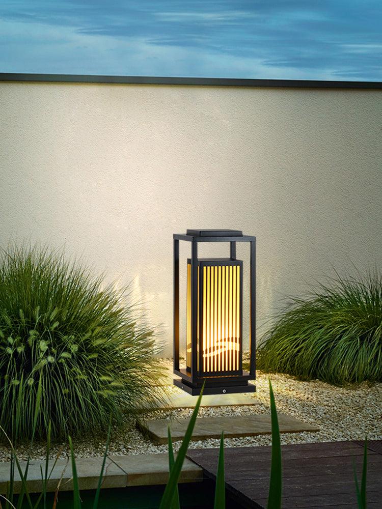 Square Cage Outdoor Light Alabaster Lighting Fixture