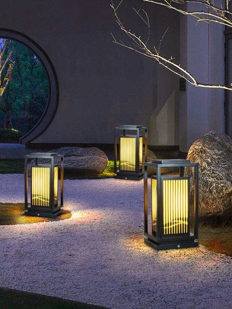 Square Cage Outdoor Light Alabaster Lighting Fixture