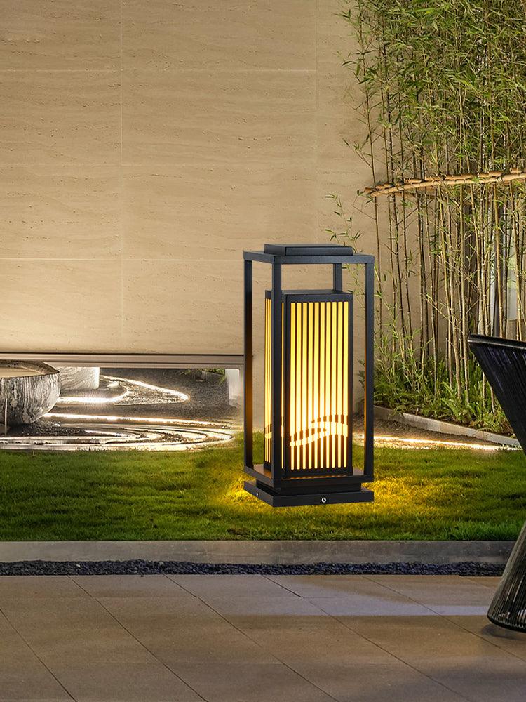 Square Cage Outdoor Light Alabaster Lighting Fixture