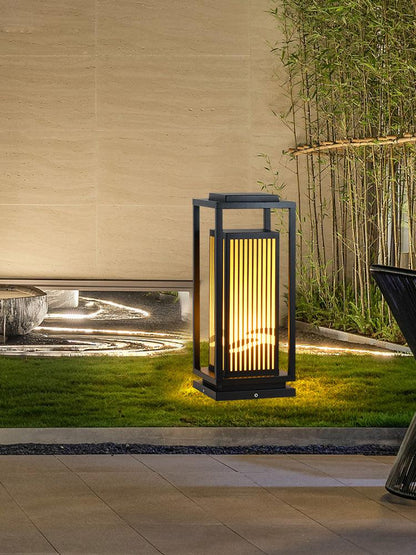 Square Cage Outdoor Light Alabaster Lighting Fixture
