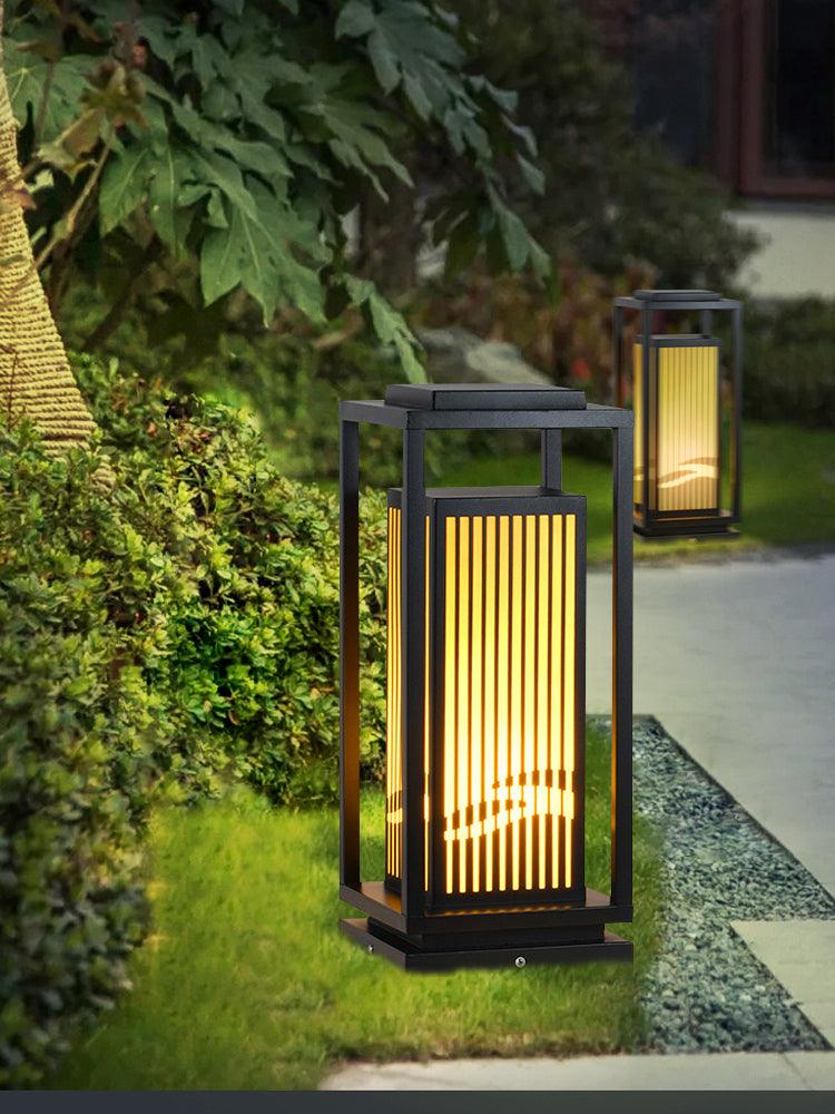Square Cage Outdoor Light Alabaster Lighting Fixture
