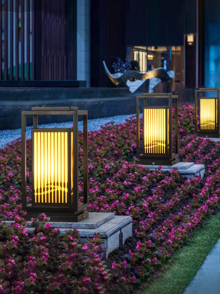 Square Cage Outdoor Light Alabaster Lighting Fixture