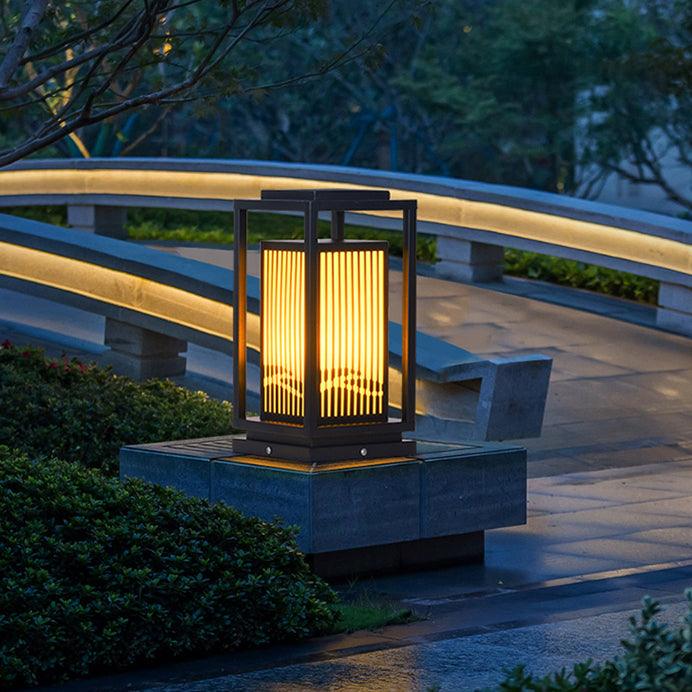 Square Cage Outdoor Light Alabaster Lighting Fixture
