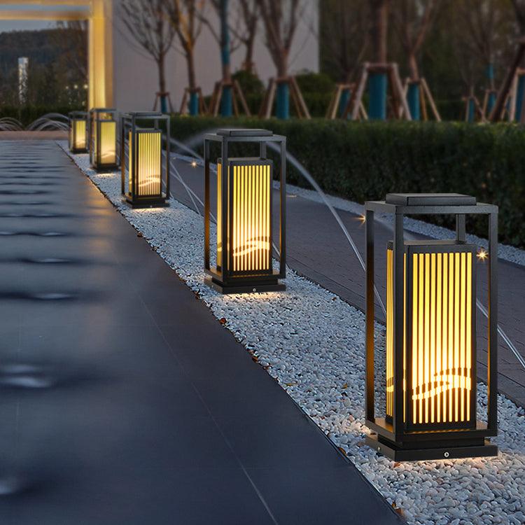 Square Cage Outdoor Light Alabaster Lighting Fixture