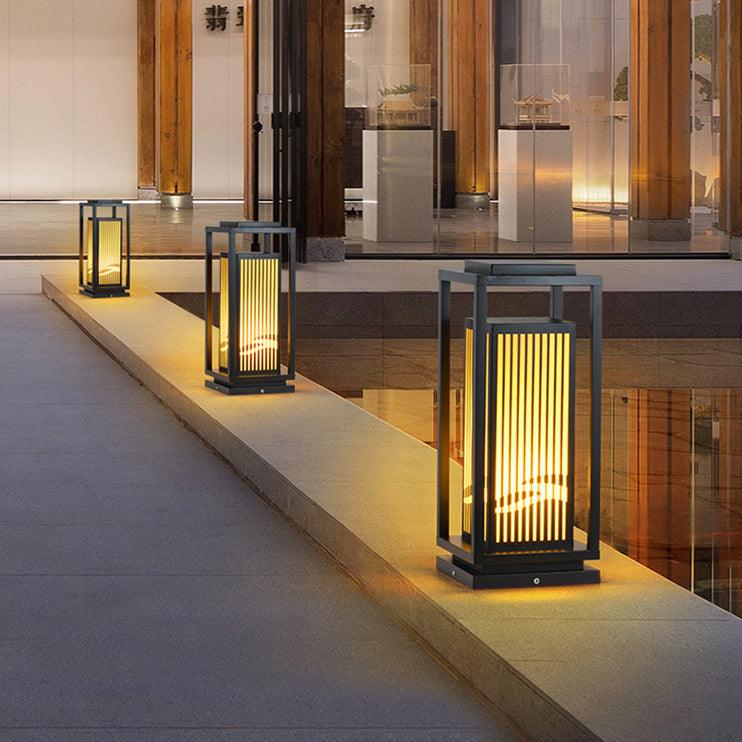 Square Cage Outdoor Light Alabaster Lighting Fixture