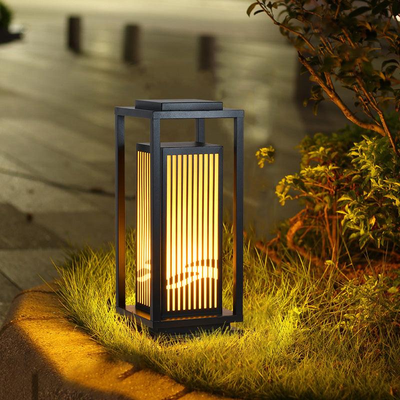 Square Cage Outdoor Light Alabaster Lighting Fixture