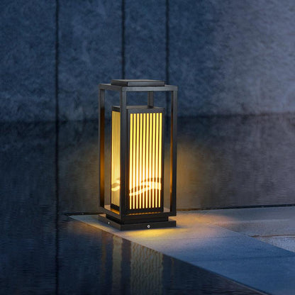 Square Cage Outdoor Light Alabaster Lighting Fixture