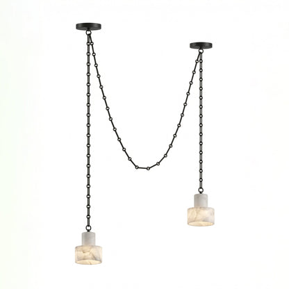 Multi-Tier Chain Drum Alabaster Pendant Lamp