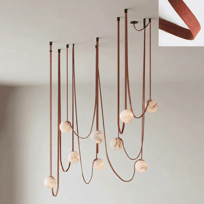 Multiple Belt Alabaster Pendant Light