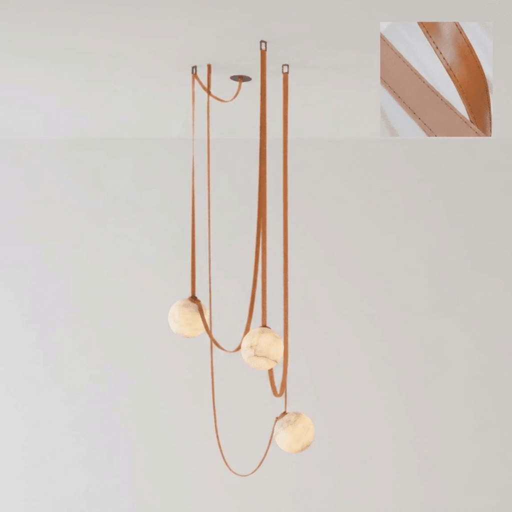 Multiple Belt Alabaster Pendant Light