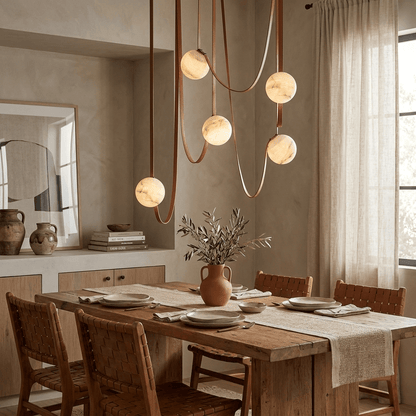 Multiple Belt Alabaster Pendant Light
