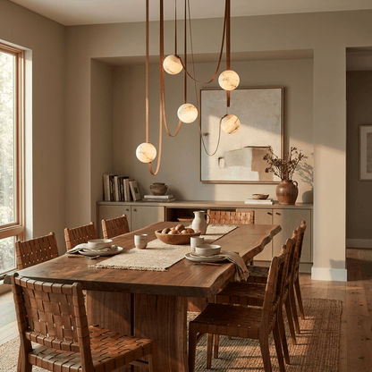 Multiple Belt Alabaster Pendant Light