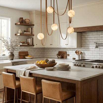 Multiple Belt Alabaster Pendant Light