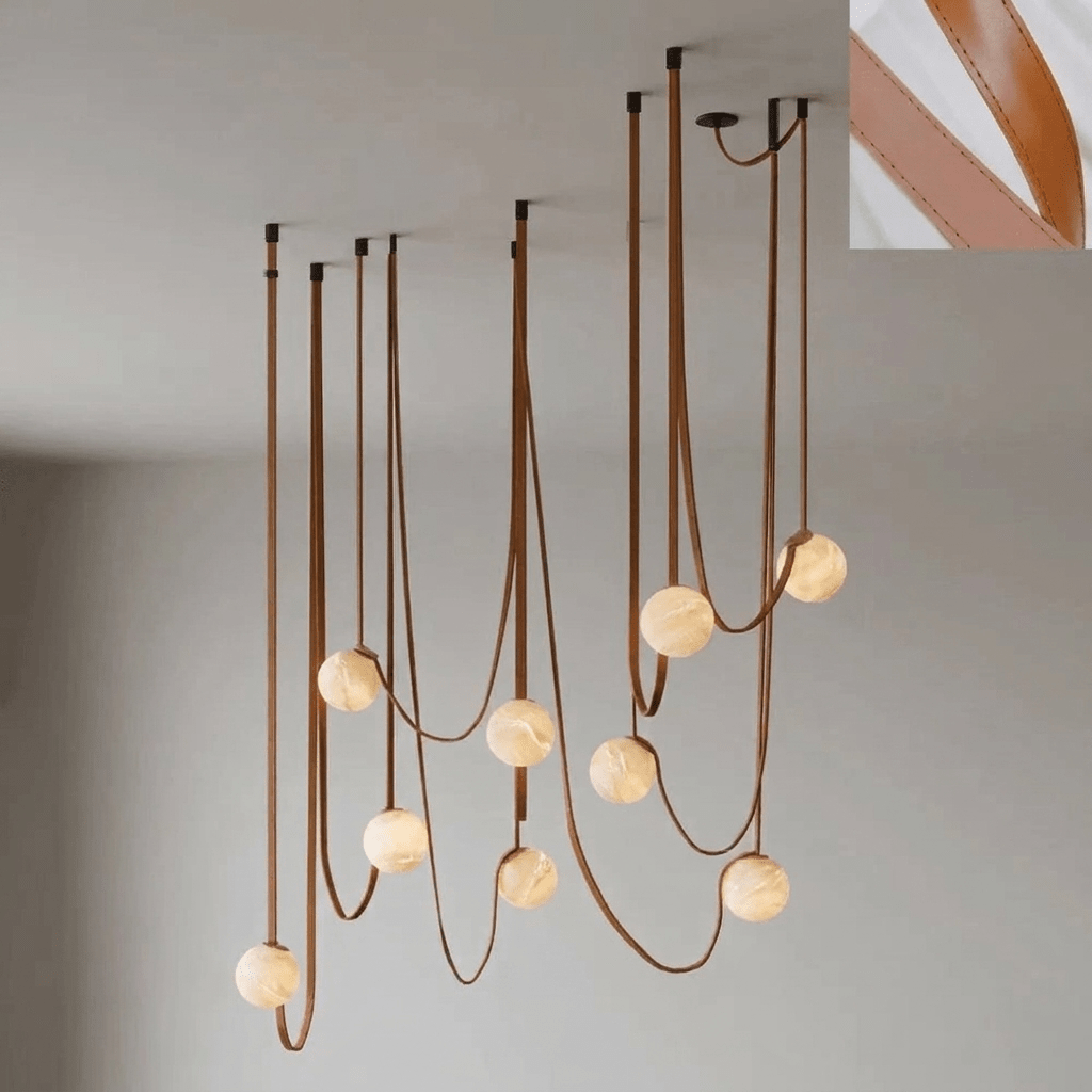 Multiple Belt Alabaster Pendant Light