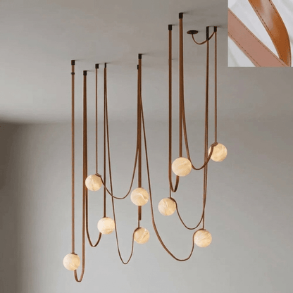 Multiple Belt Alabaster Pendant Light