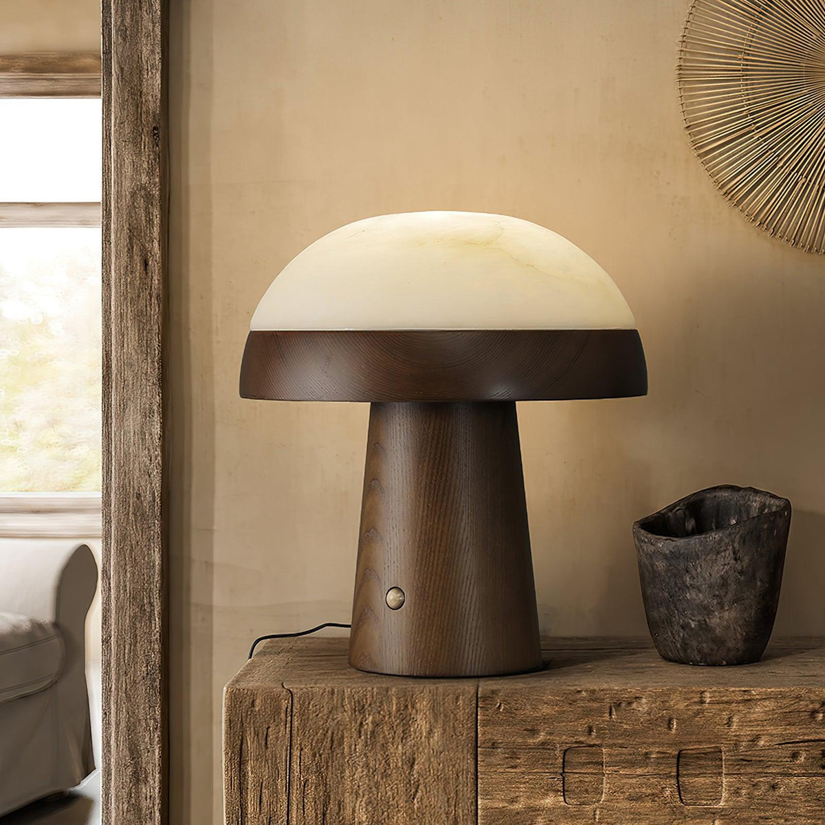 Mushroom Cloud Alabaster Table Lamp