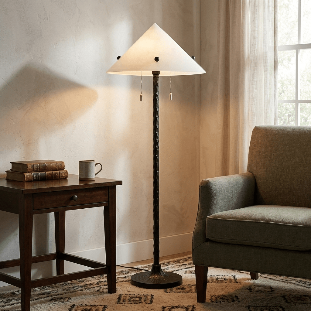 Obel Prism Floor Lamp Alabaster Lighting Fixture