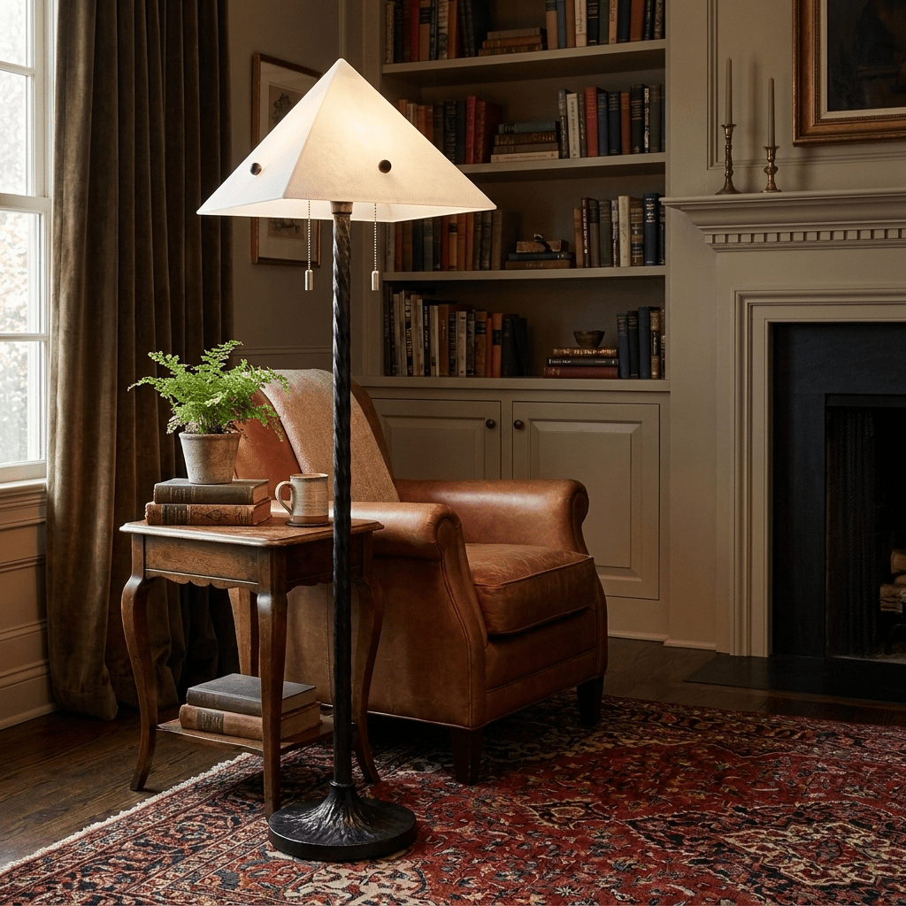 Obel Prism Floor Lamp Alabaster Lighting Fixture