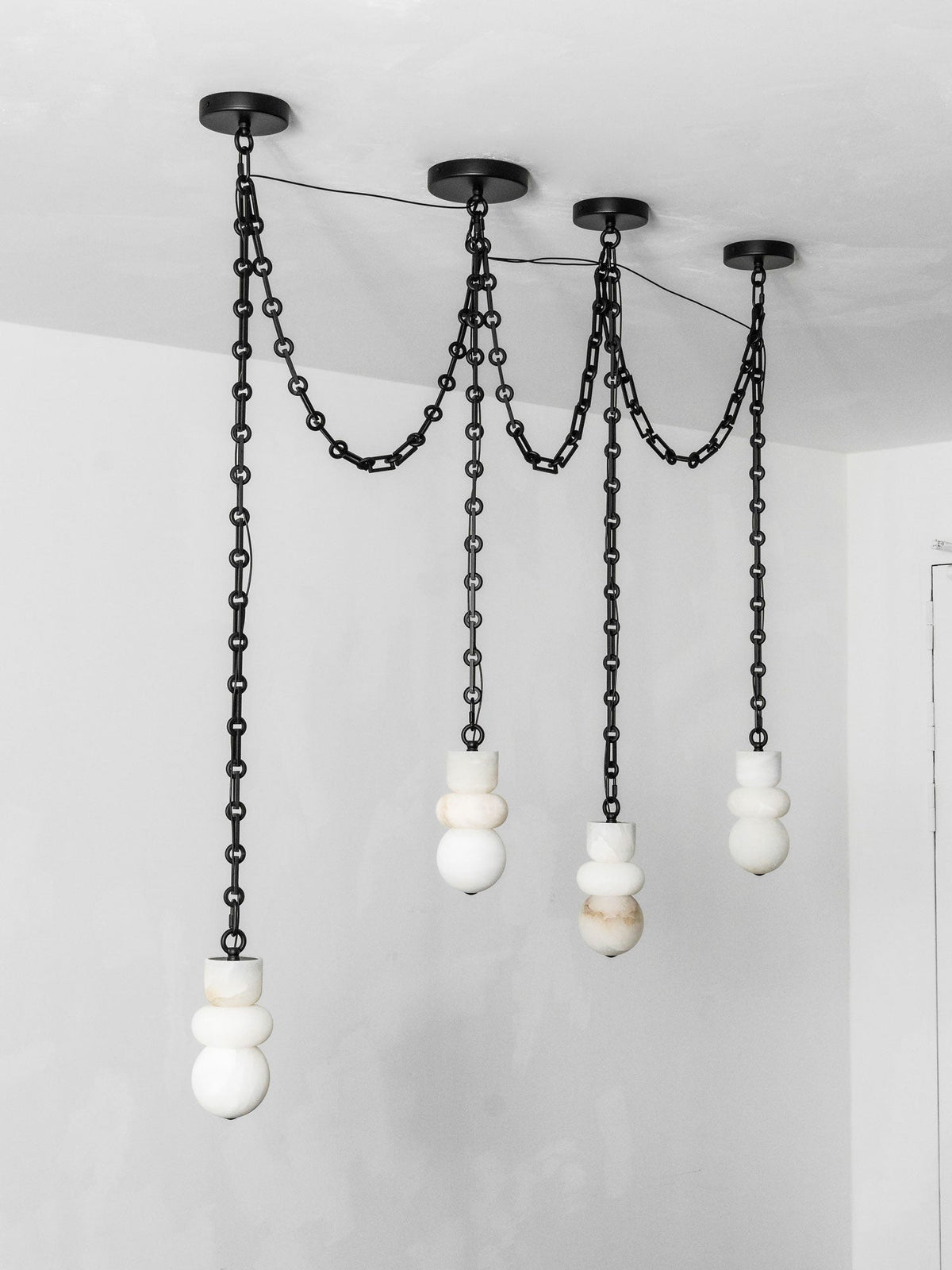Orba Chain Alabaster Chandelier