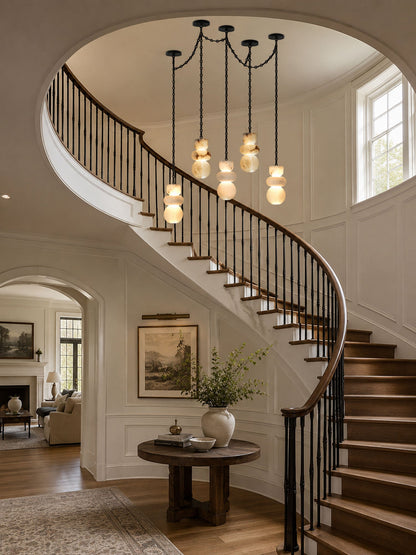 Orba Chain Alabaster Chandelier