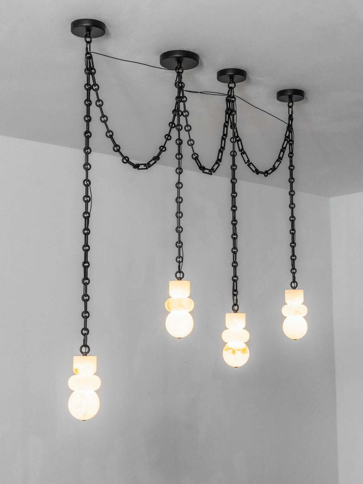 Orba Chain Alabaster Chandelier