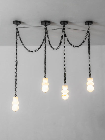 Orba Chain Alabaster Chandelier