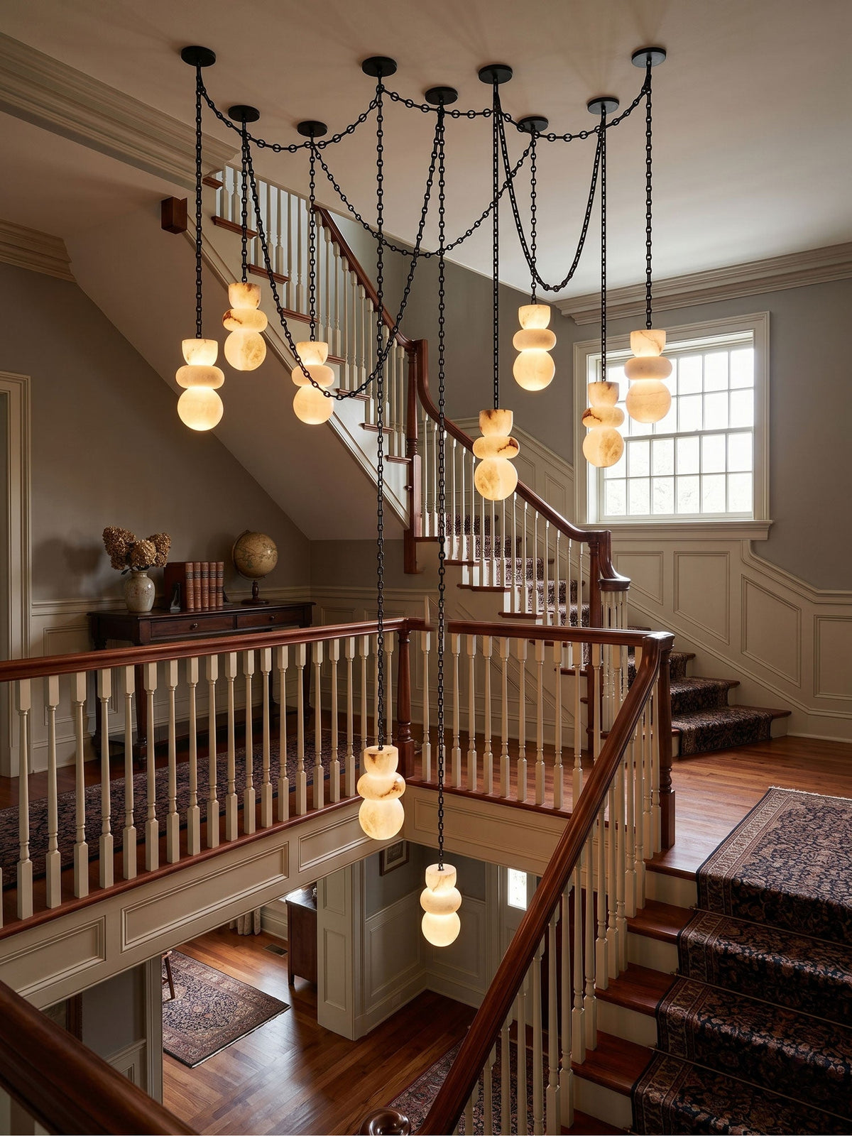 Orba Chain Alabaster Chandelier