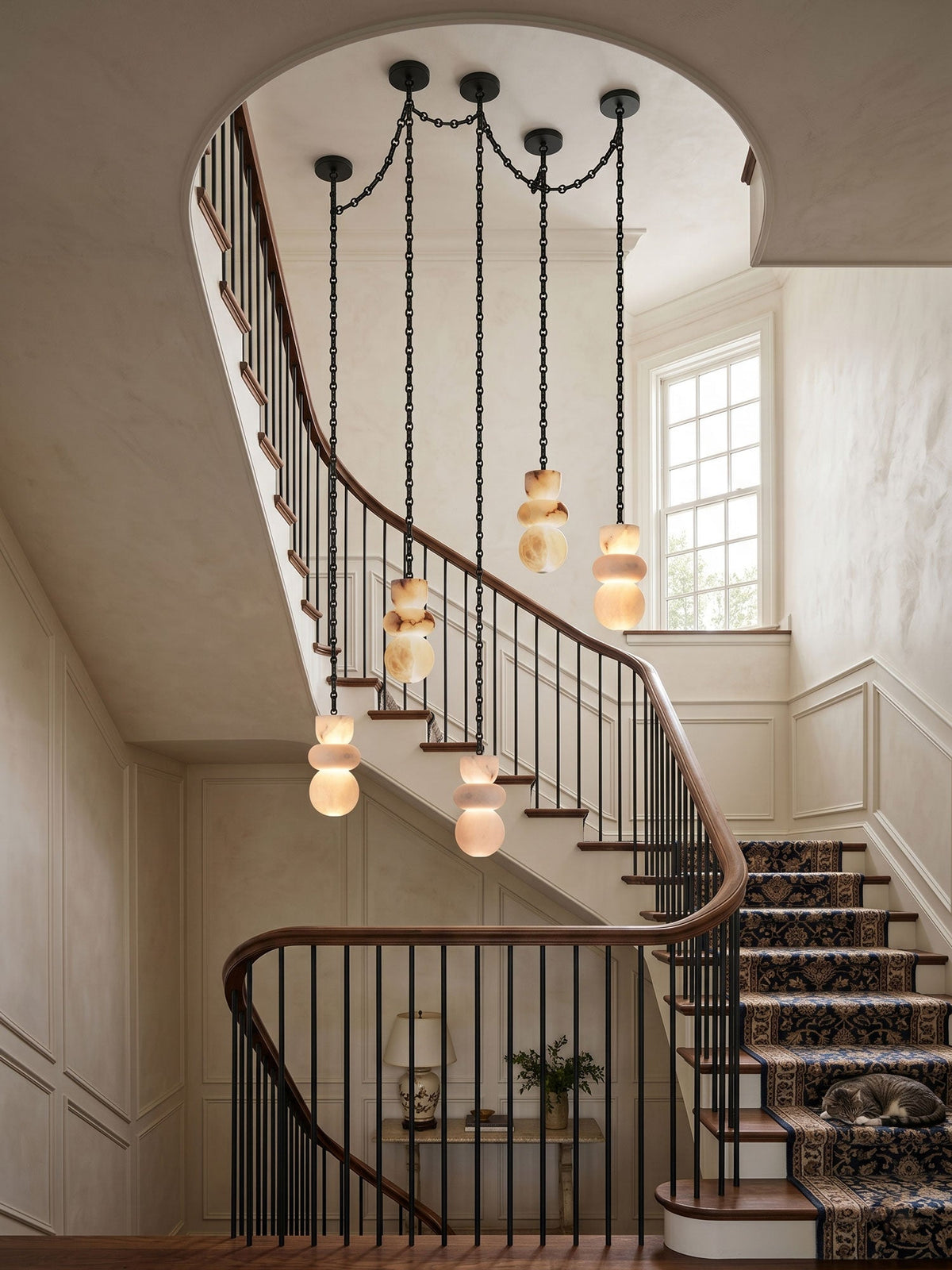 Orba Chain Alabaster Chandelier