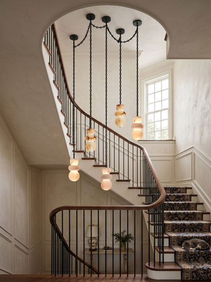 Orba Chain Alabaster Chandelier