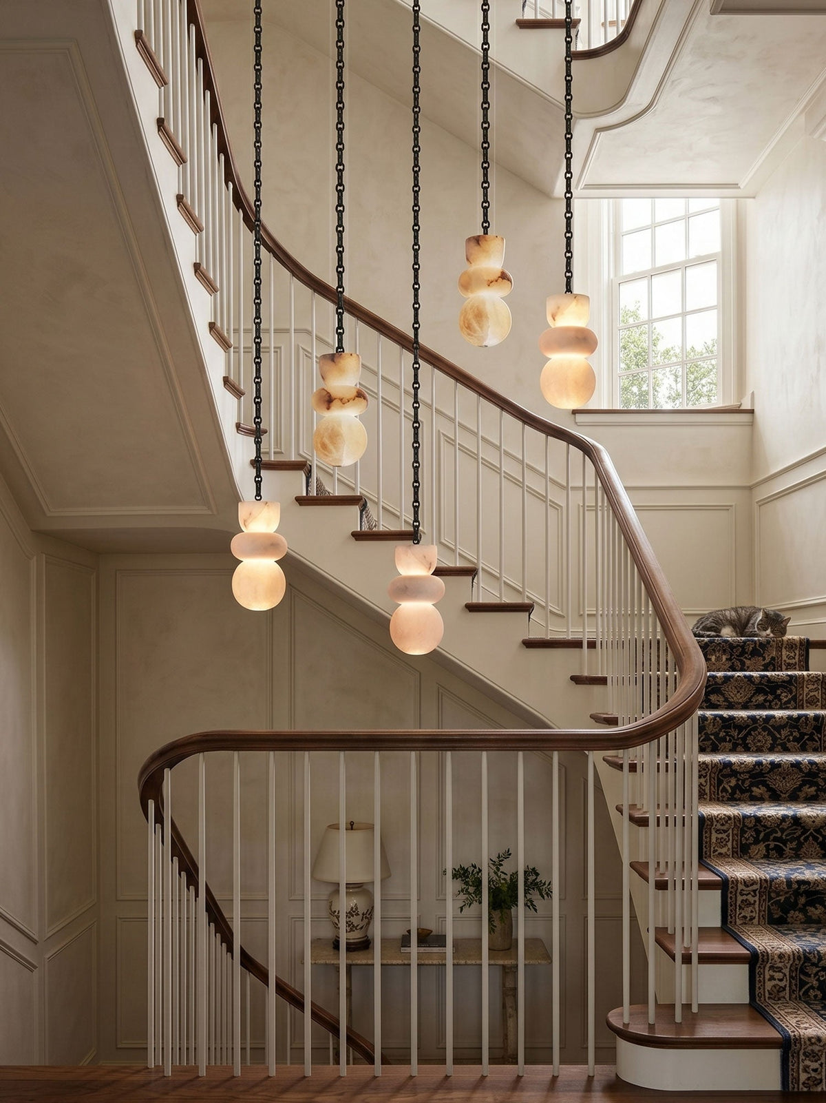 Orba Chain Alabaster Chandelier