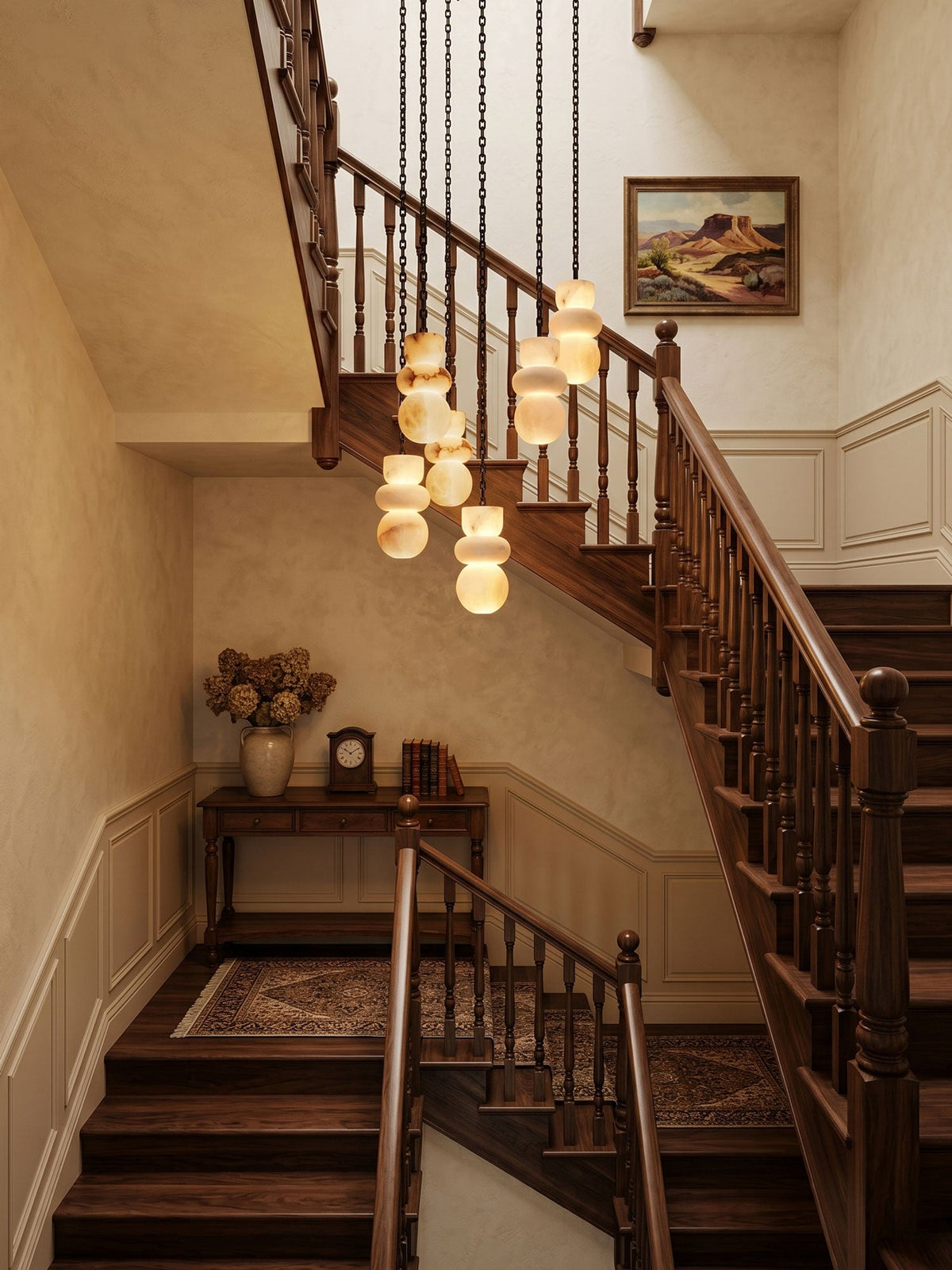 Orba Chain Alabaster Chandelier
