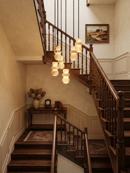 Orba Chain Alabaster Chandelier
