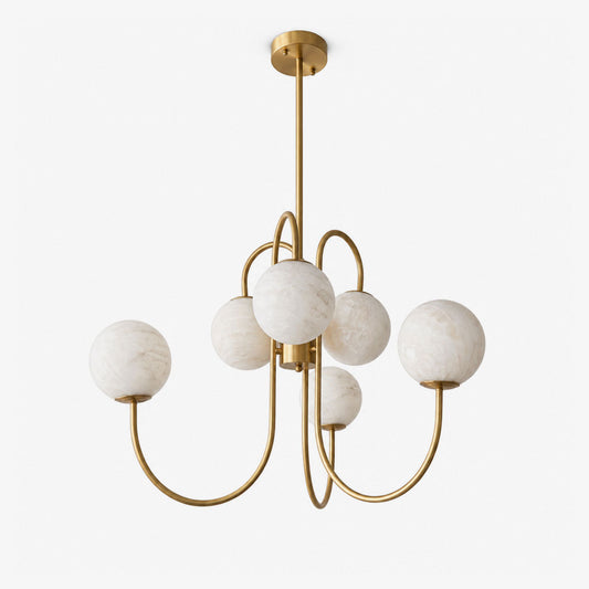 Orbita Alabaster Globe Chandelier