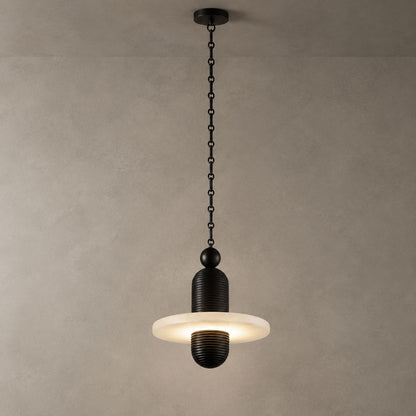 Orbital Drift Chain Alabaster Chandelier