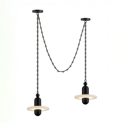 Orbital Drift Chain Alabaster Chandelier