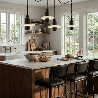 Orbital Drift Chain Alabaster Chandelier