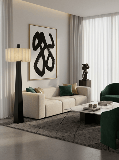 Origami Pleat Alabaster Floor Lamp
