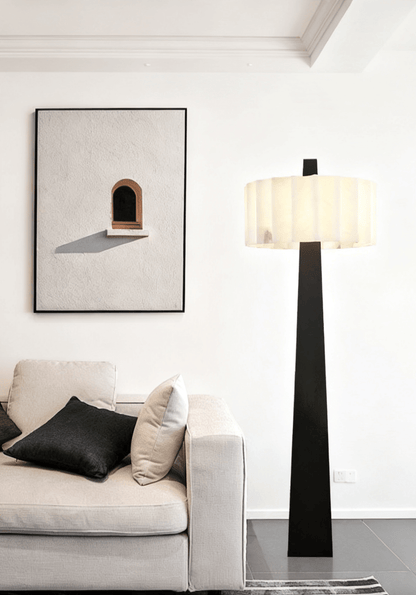 Origami Pleat Alabaster Floor Lamp