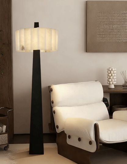 Origami Pleat Alabaster Floor Lamp
