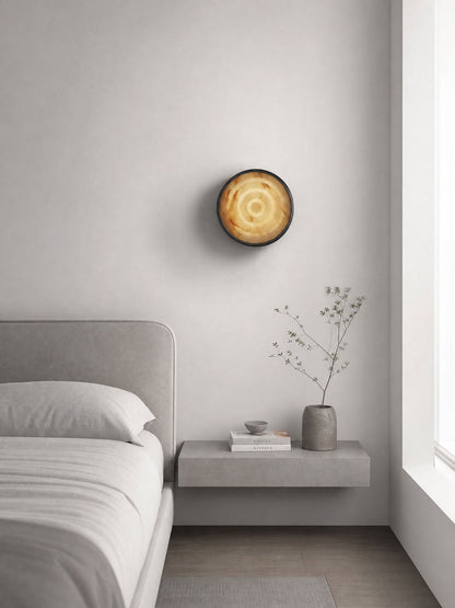 Orlina Stone Disc Alabaster Wall Sconce