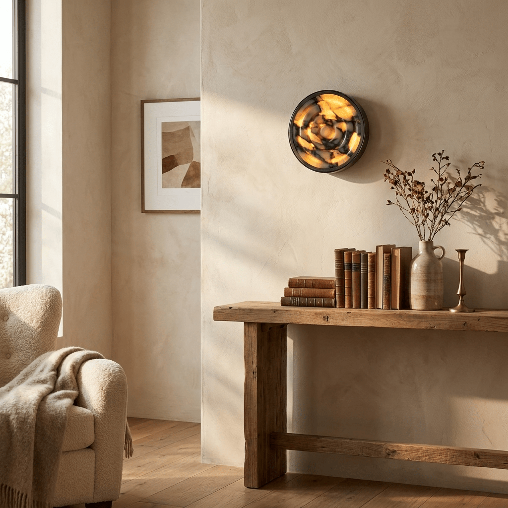Orlina Stone Disc Alabaster Wall Sconce