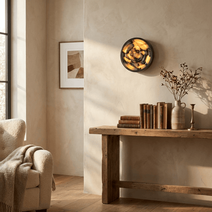 Orlina Stone Disc Alabaster Wall Sconce