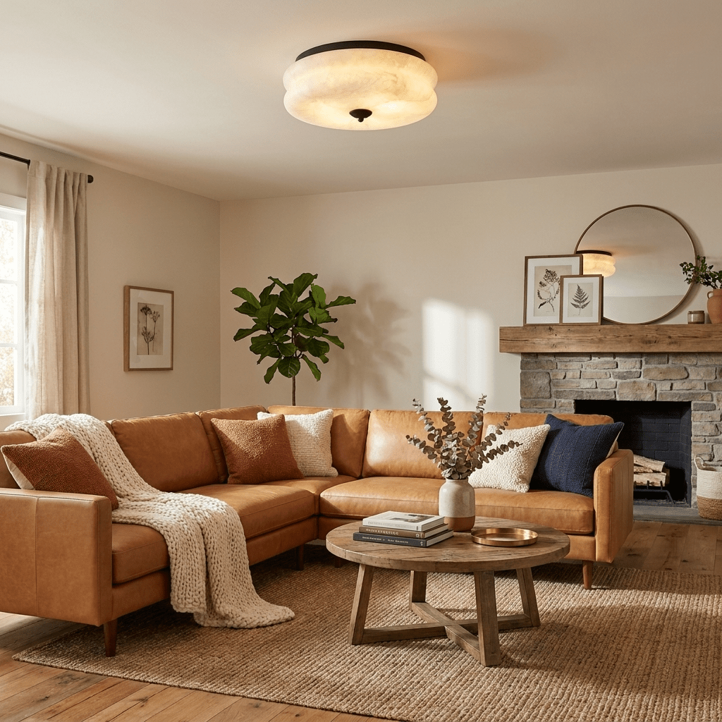 Orsay Alabaster Flush Mount Alabaster Lighting Fixture